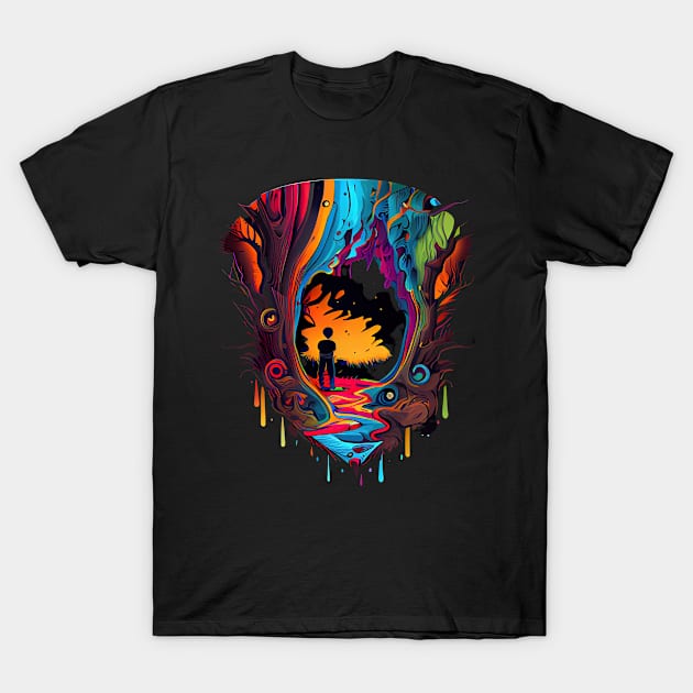 Stranger Things The Upside Down Retro Abstract Art T-Shirt by Flippin' Sweet Gear